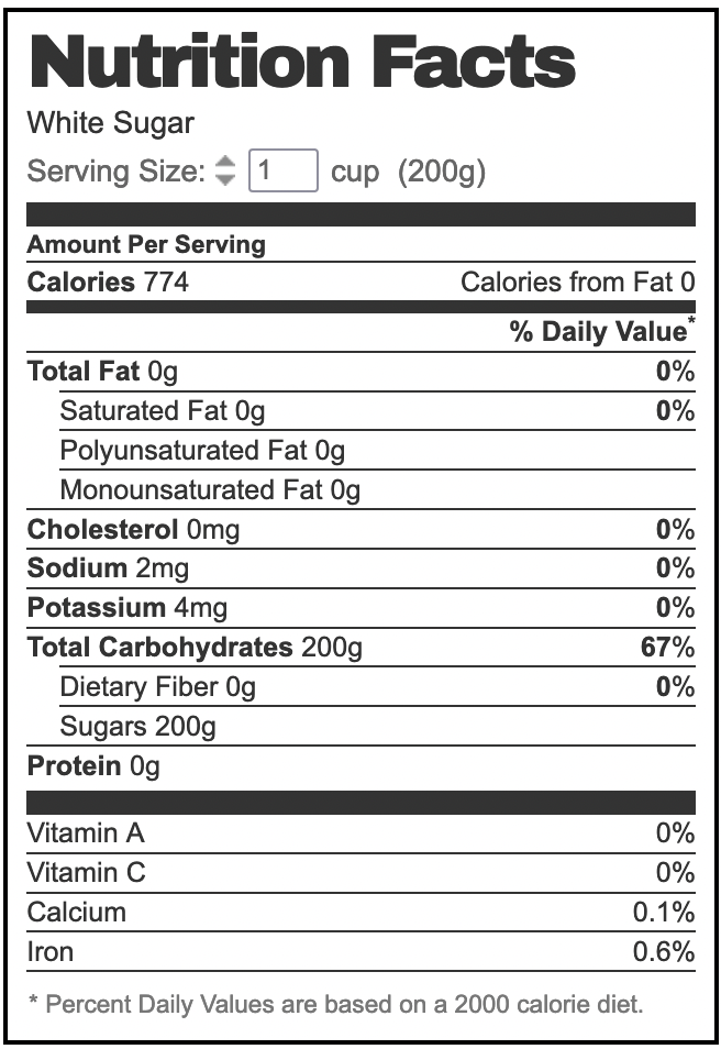 Organic Natural Cane Sugar, granulated/coarse