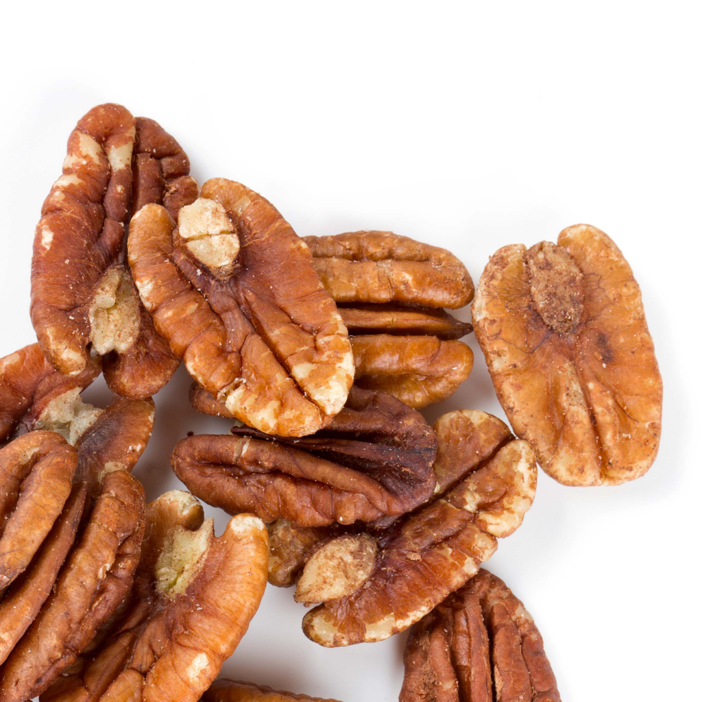 Pecans, large, raw halves (ecological practices used)